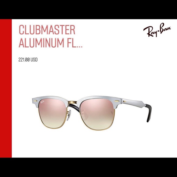 Ray Ban Silver and Gold Clubmaster Sunglasses